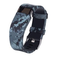 Gealpoor Newest Colorful Flower for Charge HR Bands,Soft Silicone Replacement Adjustable Band Sports Strap for Fitbit Charge HR Large/Small for Womens/Mens/Girls (S, Gray Camouflage)