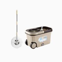 XSJJ Spin Mop Spin Mop, 360° Spin Mop Bucket Hardwood Floor Cleaning System with 3 Microfiber Mop Refills Bucket Bottom Anti-skid Cushion Design 360 spin mop (Size : 5 heads)