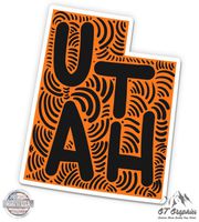 Utah Shape Cute Letters Native Local - 5" Vinyl Sticker - For Car Laptop I-Pad - Waterproof Decal