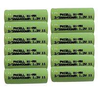 12 Pcs 2/3AAA 1.2V 400mAh NI-MH Rechargeable Battery Flat Top
