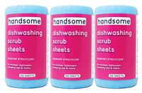 Handsome Scrub, One a Day dishwashing Sheet, Daily Disposable, 50 Day Supply, Anti-Bacterial, Non-Scratch, eco-Friendly, Recyclable scouring pad, use for Dish-Washing, Kitchen, pet, Baby dishwashing