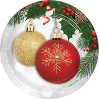 Creative Converting 338968 Ornament Elegance Dessert Plates, 7", Multi-color