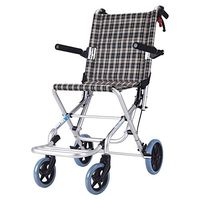 Wheelchair Medical Equipment Aluminium Lightweight Portable with Rear Selflocking Brake System and Wear Resistant Tires Suitable for Children, A Travel Storage Bag as a Gift（Col
