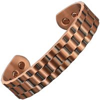 Copper Bracelet for Men Handmade Copper Magnetic Bracelet for Arthritis Pain Healing Bangle Magnetic Therapy Bracelet-ROLX (M: Wrist Size 6"-7.5"/16-19.5cm)