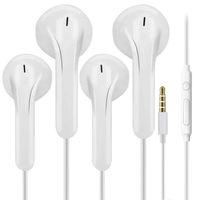 2 Pack 3.5mm Earbuds Ear Buds in Ear Headphones Wired Earphones with Mic Stereo and Volume Control Waterproof Metal Wired Earphone Compatible with Smartphone, MP3/MP4 Player and Tablet (White)