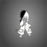 Wallner 2pcs Anime Naruto Uzumaki metal Decal Sticker for cellphone and laptop (Silver) (Uzumaki)