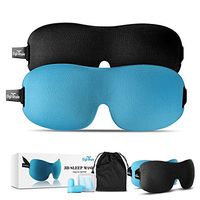 DIGITWHALE 3D Sleep Mask | Comfortable Memory Foam Eye Cover for Sleeping, Napping & Long Flights | Oeko-Tex Compliant | Silk Travel Pouch & Earplugs Included | for Men, Women & Kids |Pack of 2