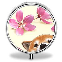 IMLONE Pill Organizer, Customized Cherry Blossom Pill Boxes with 3 Components and Mirror for Travelling and Daily Needs