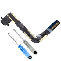 MMOBIEL Dock Connector Flex Replacement Compatible with iPad 6 2018 9.7 inch (Black) Charging Port Assembly incl Screwdriver