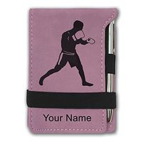 Mini Notepad, Boxer Man, Personalized Engraving Included (Pink)
