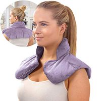 SHARPER IMAGE Hot & Cold Herbal Aromatherapy Neck & Shoulder Plush Wrap Pad for Soothing Muscle Pain and Tension Relief Therapy, 100% Natural Lavender & Herb Spa Blend, Use in Microwave or Freezer