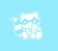 Die-Cut Vinyl Decal Sticker Cute Rocket Raccoon and Groot Compatible with MacBook Laptop Car Window (White)