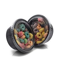 GOLDEN APPLE, 3.25-Ounce Black Plastic Jello Shot Souffle Cups with Lids, Sampling Cup (50 Sets)