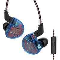 2018 Newest KZ ZS10 4BA with 1 Dynamic Hybrid 10 Driver In Ear Earphone HIFI DJ Monito Running Sport Earphone Earplug Headset (With Mic, Blue)