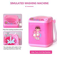 S28esong Mini Electric Washing Machine, Automatic Furniture Toys, Electric Makeup Brush Cleaner Spinner Machine, Automatic Cleaning Washing Machine Mini Toy