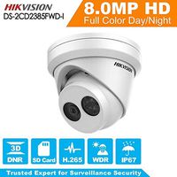 For Hikvision 8MP PoE IP Camera DS-2CD2385FWD-I Mini IR Network Turret Camera Outdoor 2.8mm Lens Night Version IP67 ONVIF H.265 English Version