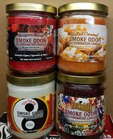 Smoke Odor Exterminator 13 oz Jar Candles Dragon's Blood Assortment, (4) Yin Yang, Rockabilly, Salted Caramel.