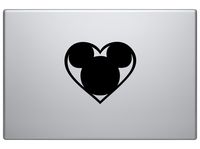 Mickey Mouse Love Logo Design car truck SUV mac book laptop tool box wall window decal sticker approx. 5 inches black