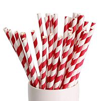 RUITASA Biodegradable Paper Straws Eco Friendly Striped Straws for Party Supplies, Birthday, Wedding, Bridal/Baby Shower Decorations and Holiday Celebrations