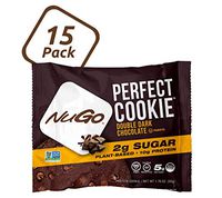 NuGo Perfect Cookie, Double Dark Chocolate, 10g Vegan Protein, 2g Sugar, 190 Calorie, Gluten Free, 15 Count