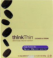 Thinkthin, Bar Cookies N Creme Box, 10 Count, 2.1 Ounce