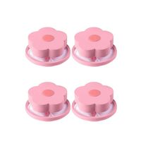 FEDULK 4PC Floating Pet Fur Catcher Filtering Hair Removal Device Home Washing Machine Wool Cleaning Supplies(Pink)