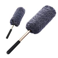 Car Feather Duster 32inch Large Microfiber Duster Wash Car Mop Duster with Stainless Steel Extendable Handle