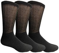 Yacht & Smith King Size Loose Fit Non-Binding Soft Cotton Diabetic Crew & Ankle Socks, Bulk Value Pack