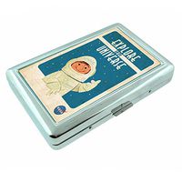 Metal Silver Cigarette Case Vintage Poster D-207 Explore The Universe NASA Space