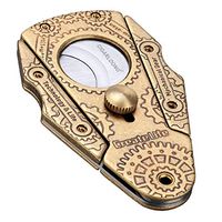 CIGARLOONG Cigar Cutter Sharp Stainless Steel Double Push Switch Cigarette Accessories (Color: Gold3)