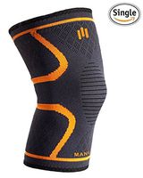 Manuvo Knee Compression Sleeve by, Support for Running Basketball Powerlifting Sports, helps with Arthritis relieves joint pain, Single wrap, XXL, plus size