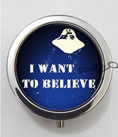 BlackKey I Want to Believe 3-Compartment Decorative Pocket Gift Box Case Organizer for Pill, Color 1 -634