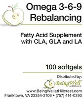 Omega 3-6-9 Rebalancing Plus Conjugated Linoleic Acid Natural Fatty Acid Supplement 100 Softgels