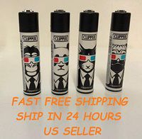 8 Pcs Full Size Refillable Clipper Cigarette Lighters Animal 3D Glasses Design