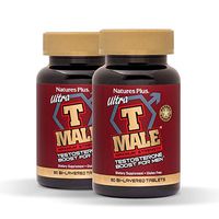 NaturesPlus Ultra T Male, Extended Release (2 Pack) - 60 Bilayer Tablets - Natural Testosterone Booster for Men - Healthy Sexual Function, Muscle Gain - Vegetarian, Gluten-Free - 60 Total Servings
