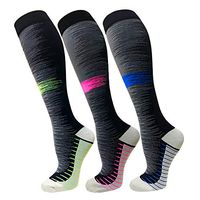 Compression Socks for Women and Men(1/3 Pairs)-Best for Running,Nursing,Circulation,Recovery & Travel (Multicoloured5-3 Pairs, Large/X-Large)