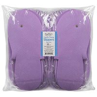 ForPro Comfy Thong Slippers, Sugar Plum, Disposable Foam Pedicure Slippers for Nail Salons and Spas, 12-Pair