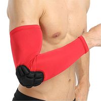 Joyeer Basketball Arm Support Longer Breathable Anti-Collision Sports Protective Elbow , red , XL