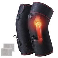 [w/Herbal Bags] BuWiz Wireless Knee Massager Heated Vibration Moxa Therapy Knee Brace Wrap Knee Physiotherapy Massager for Pain Relief,Arthritis Injury Recovery,Powered by 2 Portable Chargers (1 Pair)