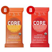 CORE Foods Organic Overnight Oat Bar Probiotics, Gluten Free, non-GMO, Vegan, Kosher, Prebiotics, Chocolate Lovers Variety Pack, 2 oz, 16 Refrigerated Bars