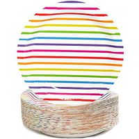 Blue Panda Rainbow Stripes Paper Party Plates (80 Count) 9 Inches