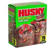 Poly-America Yard Bag, 39 gal, 3 ft 4 in L x 2 ft 9 in W x 1 mil T, Clear