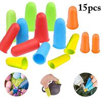 JUSTDOLIFE 15PCS Finger Guard Insulated Anti-Slip Finger Protector Finger Cap for DIY
