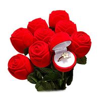Meidexian888 Creative Rose Shape Jewelry Box,Propose Ringearring Ring Jewelry Storage Organizer Gift (D)