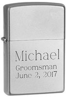 Personalized Satin Chrome Zippo Lighter with Free Engraving