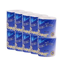 10 Roll Toilet Paper, 170 Sheets/Roll, 4 Ply Household Paper Towels, Soft Skin-Friendly Napkins Bath Cleansing Tissues, for Home Kitchen Dining Room Bathroom Restaurant Office School 10 x 10cm