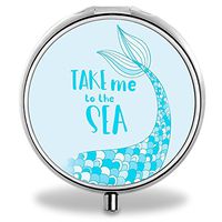 IMLONE Pill Organizer, Customized Mermaid Tail Pill Boxes with 3 Components Metal Pill Container for Purse