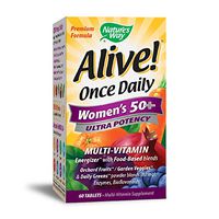 Nature's Way Alive!® Once Daily Women's 50+ Multivitamin, Ultra Potency, Food-Based Blends (230mg per serving), 60 Tablets