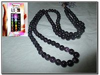 Jet Best Quality Amethyst Prayer Japa Mala 7-8 mm 108 + 1 Prayer A++ Beads Meditation Concentration Healing Blessed Om Aum Energized Free Booklet
