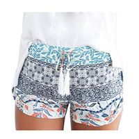 Meikosks Women's Hot Pants High Waist Drawstring Short Pants Summer Casual Shorts Boho Bottoms